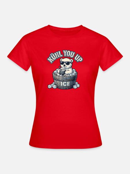 Süsser Eisbär Abkühlung - Frauen T-Shirt - Rot