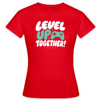 Équipe Monte de niveau ensemble : Nerds - T-shirt Femme - rouge - Devant - AI Model Female 172 dark (172cm)