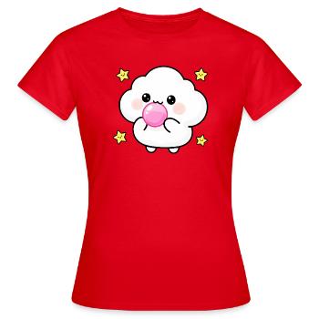 Kawaii-Wolken-Kaugummipuff - Frauen T-Shirt - Rot - Vorne - AI Model Female 172 dark (172cm)