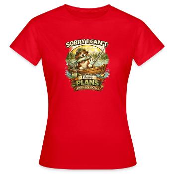 Désolé, je ne peux pas, j’ai des plans avec mon chien - T-shirt Femme - rouge - Devant - AI Model Female 172 dark (172cm)
