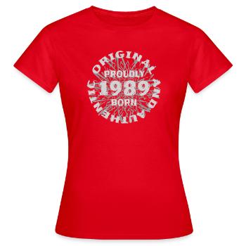 1989 - T-shirt Femme - rouge - Devant - AI Model Female 172 dark (172cm)