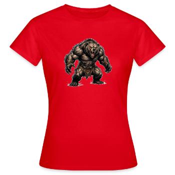 Garçon Ours - T-shirt Femme - rouge - Devant - AI Model Female 172 dark (172cm)