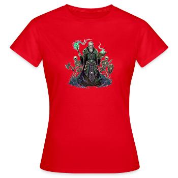 Le Nécromancien Noir et ses Serviteurs - T-shirt Femme - rouge - Devant - AI Model Female 172 dark (172cm)