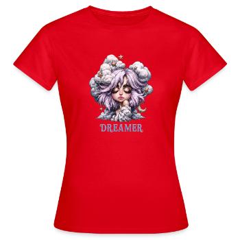 Cadeau des étoiles Dreamer Chibi Clouds - T-shirt Femme - rouge - Devant - AI Model Female 172 dark (172cm)