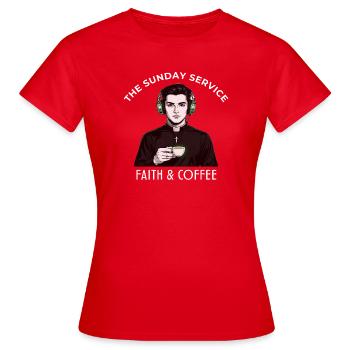 VOLUME 1 THE_SUNDAY SERVICE - T-shirt Femme - rouge - Devant - AI Model Female 172 dark (172cm)