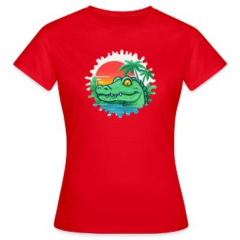 Sunset Alligator Beach - Women's T-Shirt - red - Front - AI Model Female 172 dark (172cm)