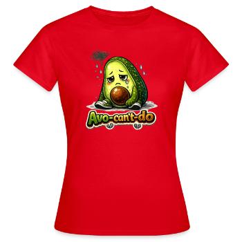 Sad Avocado Avo-can't-do Funny Pun - Women's T-Shirt - red - Front - AI Model Female 172 dark (172cm)