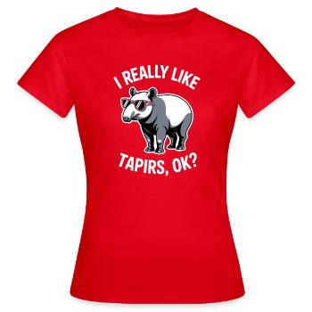 Dictons de tapir Tapir Drôle de cadeau de tapir - T-shirt Femme - rouge - Devant - AI Model Female 172 dark (172cm)