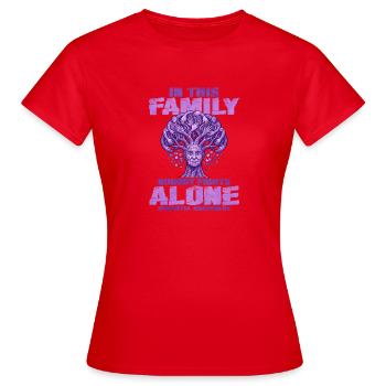 No One Fights Alone – Dementia Education - Women's T-Shirt - red - Front - AI Model Female 172 dark (172cm)