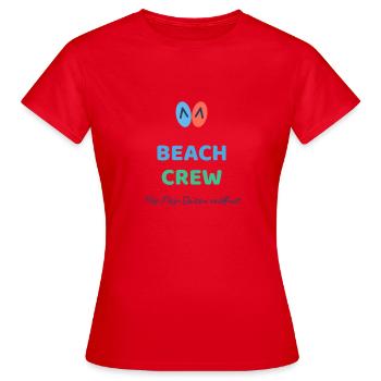 Beach Crew mit Flip-Flops - Frauen T-Shirt - Rot - Vorne - AI Model Female 172 dark (172cm)