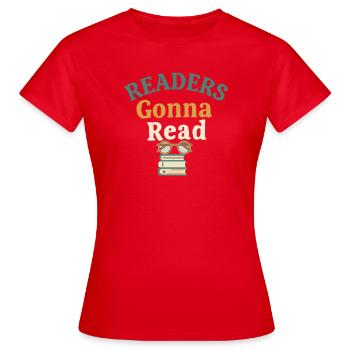 Readers going to Read - Women's T-Shirt - red - Front - AI Model Female 172 dark (172cm)
