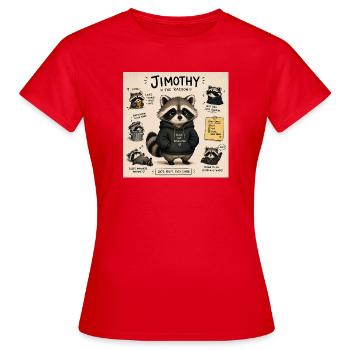 Timothy le raton laveur à capuche - T-shirt Femme - rouge - Devant - AI Model Female 172 dark (172cm)