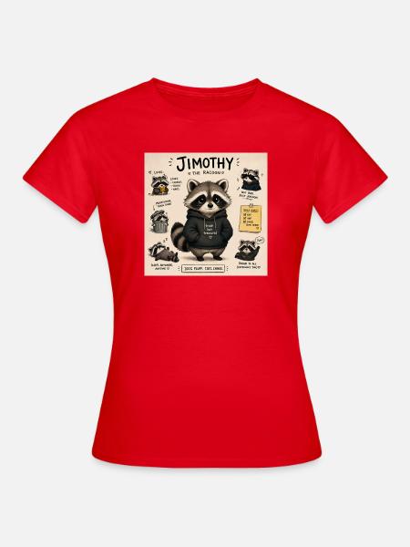 Timothy, der Waschbär im Hoodie - Frauen T-Shirt - Rot