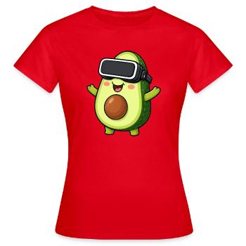 Avocado Cartoon Gamer Réalité Virtuelle Comic - T-shirt Femme - rouge - Devant - AI Model Female 172 dark (172cm)