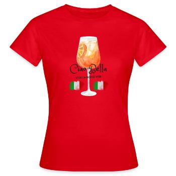 Italian Sunset Aperitivo Glass - Women's T-Shirt - red - Front - AI Model Female 172 dark (172cm)