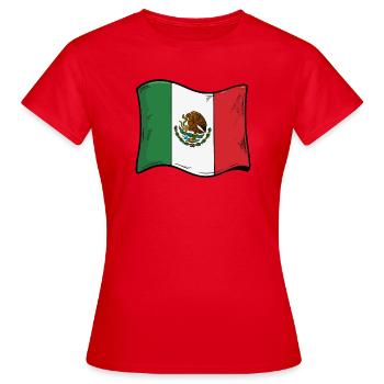 Mexico Flags Cartoon Illustration - Women's T-Shirt - red - Front - AI Model Female 172 dark (172cm)