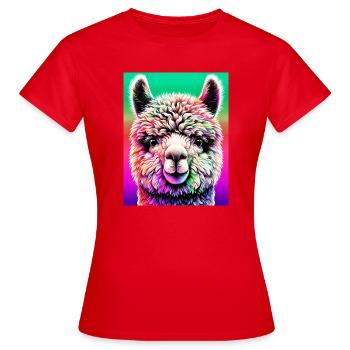 Alpaga - T-shirt Femme - rouge - Devant - AI Model Female 172 dark (172cm)