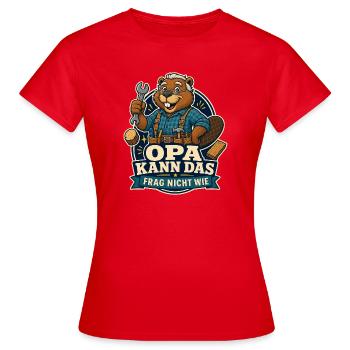 Opa kann das – frag nicht wie - Frauen T-Shirt - Rot - Vorne - AI Model Female 172 dark (172cm)