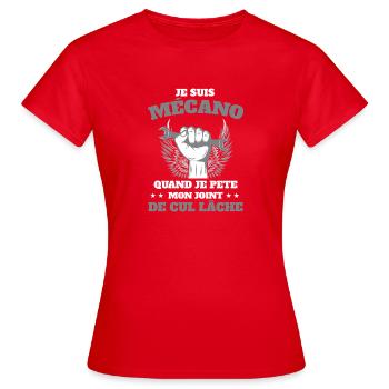 Mécano Mécanicien Humour Clé Plate Atelier  - T-shirt Femme - rouge - Devant - AI Model Female 172 dark (172cm)