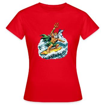 Neptune Surfs - T-shirt Femme - rouge - Devant - AI Model Female 172 dark (172cm)