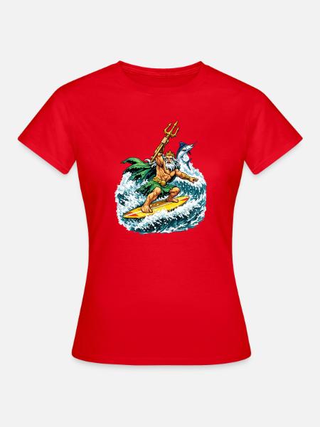 Neptun Surft - Frauen T-Shirt - Rot