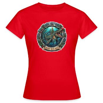 Underwater dinosaur with fairy lights - Women's T-Shirt - red - Front - AI Model Female 172 dark (172cm)