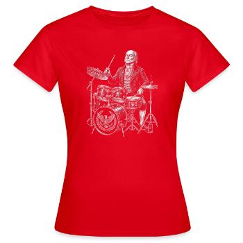 John Quincy Adams joue de la batterie - T-shirt Femme - rouge - Devant - AI Model Female 172 dark (172cm)