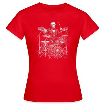 Millard Fillmore plays drums - Women's T-Shirt - red - Front - AI Model Female 172 dark (172cm)