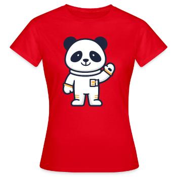 Panda astronaute dans l’espace - T-shirt Femme - rouge - Devant - AI Model Female 172 dark (172cm)