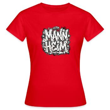Mannheim Graffiti Hip Hop - Frauen T-Shirt - Rot - Vorne - AI Model Female 172 dark (172cm)