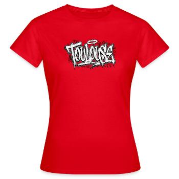 Toulouse Graffiti Hip Hop - T-shirt Femme - rouge - Devant - AI Model Female 172 dark (172cm)