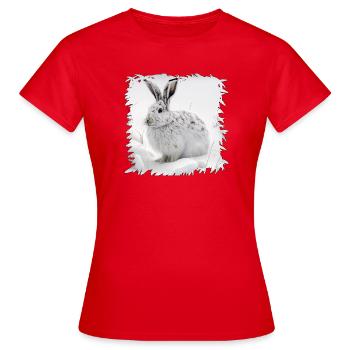 Lapin d’hiver dans la neige - T-shirt Femme - rouge - Devant - AI Model Female 172 dark (172cm)