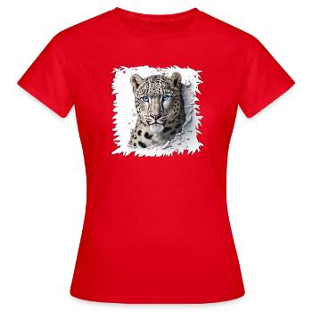 Conception révolutionnaire du léopard des neiges - T-shirt Femme - rouge - Devant - AI Model Female 172 dark (172cm)