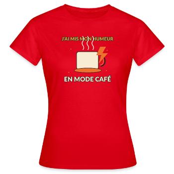 Mode Café Humeur Dynamique - T-shirt Femme - rouge - Devant - AI Model Female 172 dark (172cm)