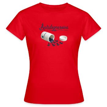 Antidepressive Anker Glitter Logo - Frauen T-Shirt - Rot - Vorne - AI Model Female 172 dark (172cm)