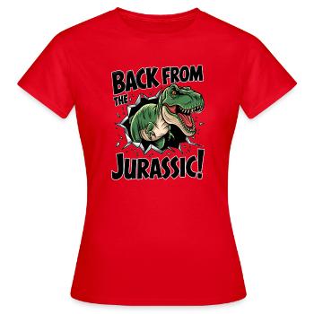 De retour du T-Rex Jurassic - T-shirt Femme - rouge - Devant - AI Model Female 172 dark (172cm)