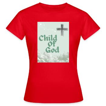 Art nuage de l’Enfant de Dieu Cross - T-shirt Femme - rouge - Devant - AI Model Female 172 dark (172cm)