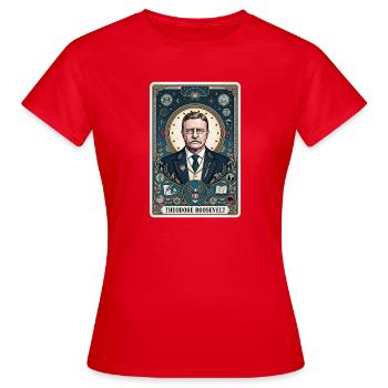 Carte de tarot Theodore Roosevelt - T-shirt Femme - rouge - Devant - AI Model Female 172 dark (172cm)