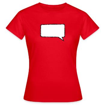 Sprechblase_Grunge_Eckig - T-shirt Femme - rouge - Devant - AI Model Female 172 dark (172cm)