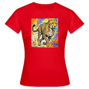 guépard - T-shirt Femme - rouge - Devant - AI Model Female 172 dark (172cm)