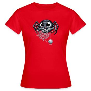 Araignée tricoteuse - T-shirt Femme - rouge - Devant - AI Model Female 172 dark (172cm)