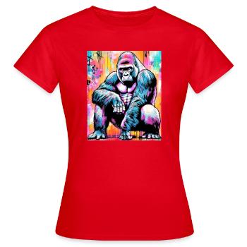 gorille - T-shirt Femme - rouge - Devant - AI Model Female 172 dark (172cm)