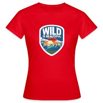 Camper Randonneur Scout Camping, Randonnée Montagnes - T-shirt Femme - rouge - Devant - AI Model Female 172 dark (172cm)