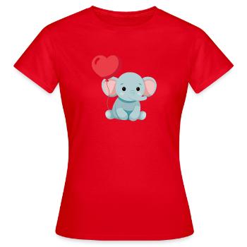 Petit éléphant mignon - T-shirt Femme - rouge - Devant - AI Model Female 172 dark (172cm)