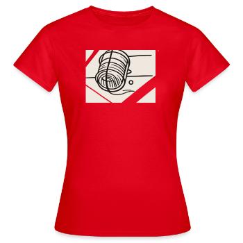 Boule de fil en art lineal - T-shirt Femme - rouge - Devant - AI Model Female 172 dark (172cm)