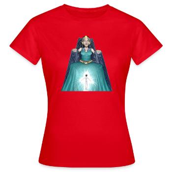 Reine mystique lumineuse sur trône - T-shirt Femme - rouge - Devant - AI Model Female 172 dark (172cm)