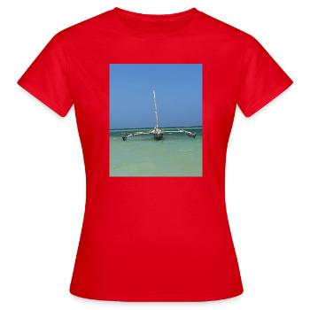 Naufrages au-dessus de la mer bleue - T-shirt Femme - rouge - Devant - AI Model Female 172 dark (172cm)