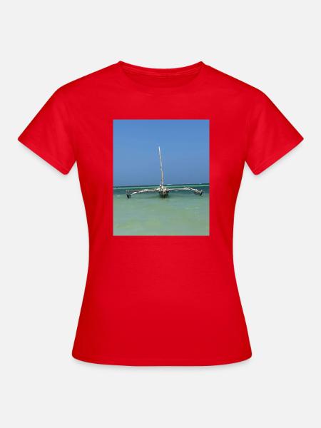 Schiffswracks über dem blauen Meer - Frauen T-Shirt - Rot