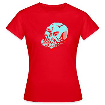 Crâne néon 8 bits - T-shirt Femme - rouge - Devant - AI Model Female 172 dark (172cm)