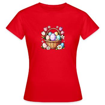 Œufs de panier de Pâques en floraison - T-shirt Femme - rouge - Devant - AI Model Female 172 dark (172cm)